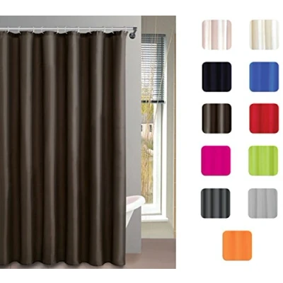 Image of MSV Polyester Shower Curtain 180 X 200 CM, Chocolate Brown