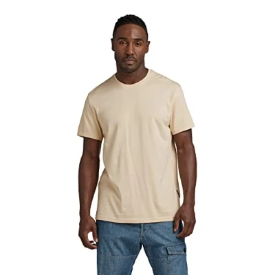 Image of G STAR RAW Men&#039;s Back Graphic T Shirt, Beige (postbag D23160 336 1868), L
