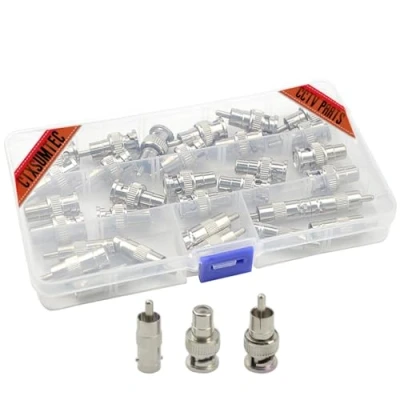 Image of CTXSumTec 32pcs RCA and BNC Connector Kit,BNC Male to Adapter,BNC Female Jack,BNC Jack, Coax TV Video Coupler for CCTV Security Camera