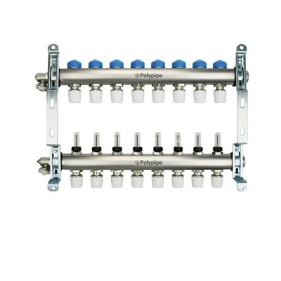 Image of Polypipe 8 Port Push Fit Steel Manifold Pb12758