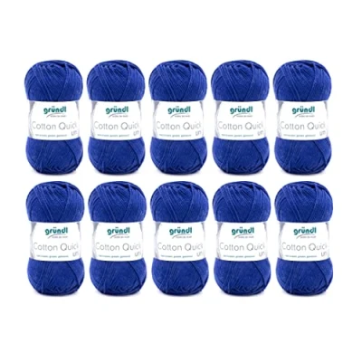 Image of Gründl Hand Knitting Yarn, Cotton, Navy, 10 x 50 g