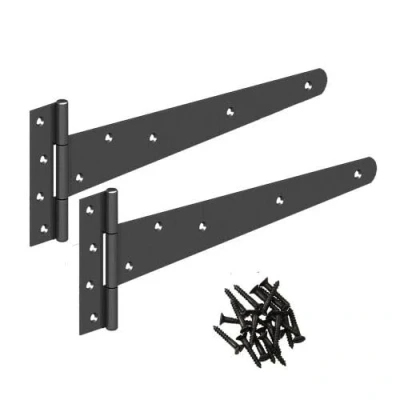 Image of Gatemate Medium Tee Hinge Epoxy Black 16 inch / 406mm