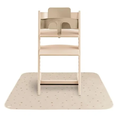 Image of Mushie Splat Mat for Under Highchair Waterproof High Chair Splash 108x108 cm Lightweight, Durable &amp; BPA Free Messy Ideal as Food Catcher and Baby Weaning (Rainbows)