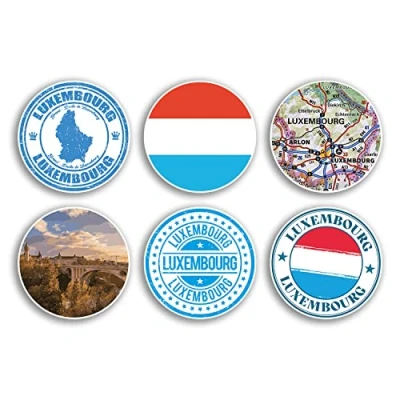 Image of 6 x 10cm Luxembourg Vinyl Stickers Country City Travel Map Flag Holiday Luggage Design Gift #78849