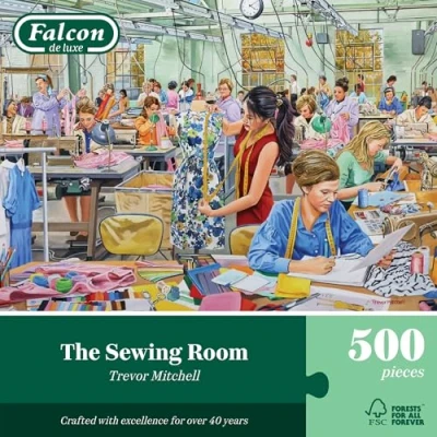 Image of Falcon The Sewing Room Beautifully Illustrated 500 Pieces Adults Jigsaw Puzzle, Fun Activity for Home, Rainy Days, Birthday, Jumbo