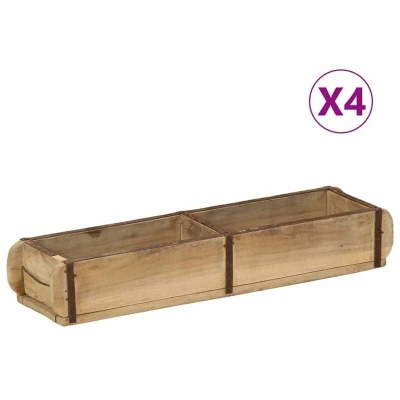 Image of vidaXL Trays 4 pcs 60,5x15x9 cm Solid Wood Reclaimed