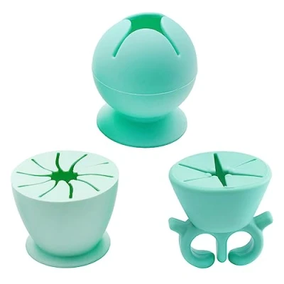 Image of Weeding Tool for Vinyl 3 Pieces Scrap Collector Silicone Suction Cups Disposing Silhouette HTV Sculpting Cameos Lettering Crafters (Green)