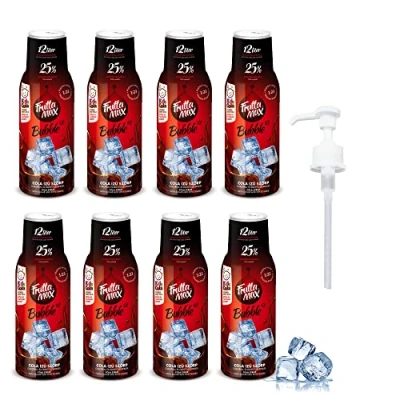 Image of 8 Pack FruttaMax Fruit Syrup Concentrate Less Sugar with 50% Content Suitable for soda Machine (8x500ml) (8 x Cola)