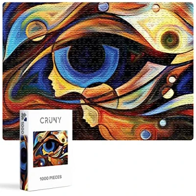 Image of CRUNY 1000 Piece Jigsaw Puzzles for Adults: Eye Painting a Challenging &amp; Fun Adults Pieces, Perfect On Board Pieces Puzzle Adults, 50x70cm