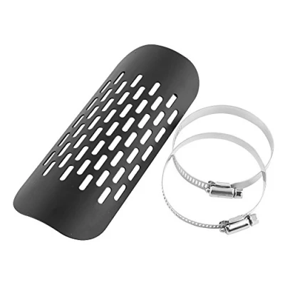 Image of For Exhaust Heat Shield Universal Motorcycle Muffler Pipe Cover (Black)