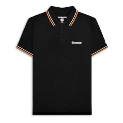Image of Lambretta Mens Tipped Polo Black/White L