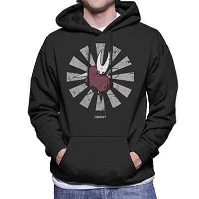 Image of Cloud City 7 Hornet Retro Japanese Hollow Knight Men&#039;s Hooded Sweatshirt Black