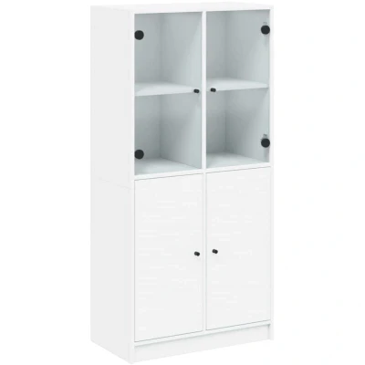 Image of vidaXL Highboard with Doors White 68x37x142 cm Engineered Wood