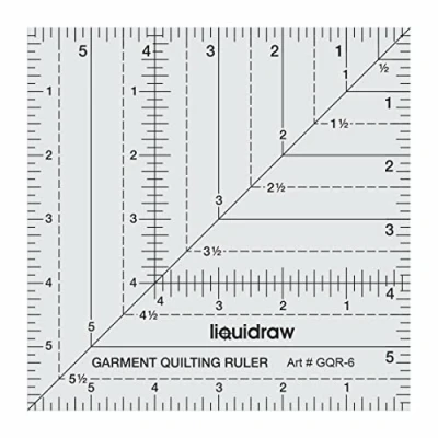 Image of Liquidraw Square Quilting Ruler, Clear Acrylic Template, 6&quot;