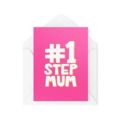 Image of Cards For Step Mum Number 1 Stepmum Mother&#039;s Day Birthday Mummy Christmas Card CBH1430