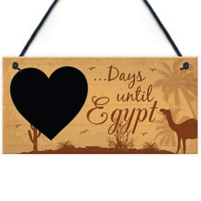 Image of RED OCEAN Chalkboard Holiday Countdown To EGYPT Novelty Travel Birthday Gifts Friendship