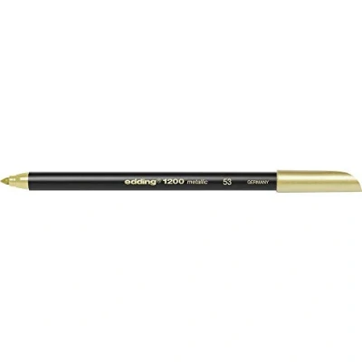 Image of edding 1200 Metallic Colour Pen Gold 1 Round Nib 3 mm Glitter Marker for Writing, Drawing and Sketching Guests Books, Card Making, DIY Photo Albums Scrapbooking
