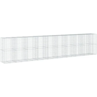 Image of vidaXL Gabion Basket with Cover 950x100x200 cm Galvanised Iron