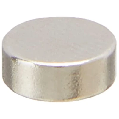 Image of Duratool D01766 8mm x 3mm Bright Nickel Plated Neodymium Button Magnet, 10 Pack