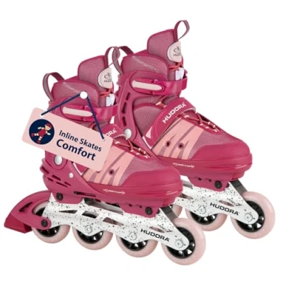 Image of HUDORA Comfort Inline Skates Strong Berry Size 29 34 Softboot Roller Adjustable in Length and Width