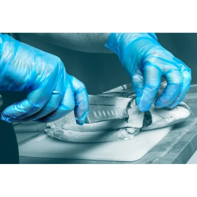 Image of Unicare Disposable Gloves Blue TPE Box of 2000 Size Extra Large