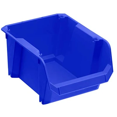 Image of Stanley STST82743 1#4 Storage Boxes (Blue, Impact Resistant Polypropylene, Stackable, Wall Mountable Ideal for Storing Small Parts, Tools, Accessories) (33 x 23 16 cm)