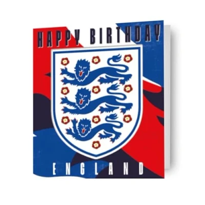 Image of ENGLAND FC BIRTHDAY CARD FOOTBALL THEME
