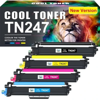 Image of Cool Toner TN247 Cartridge for Brother DCP L3550CDW TN 243CMYK TN243CMYK TN243 243 MFC L3750CDW L3770CDW HL L3210CW L3270CDW L3230CDW TN247C TN247Y TN247M Pack of 4