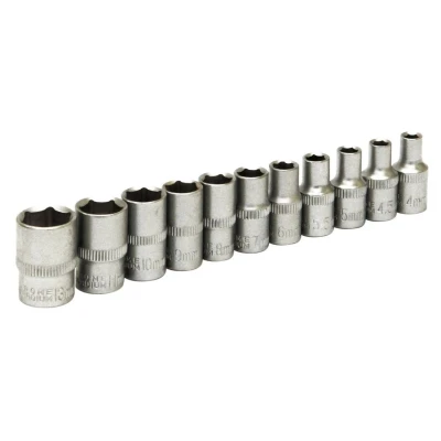 Image of Rolson 38611 11 pc 1/4 Dr. Shallow Socket Set