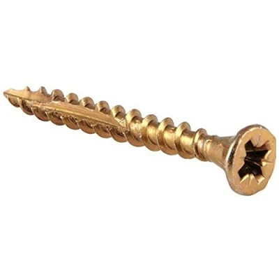 Image of Reisser 8221440PB Cutter Pozi Countersunk Yellow Coated Woodscrew 1200 Pieces with 2 PZ2 Bits, 4 mm Diameter x 40 Length