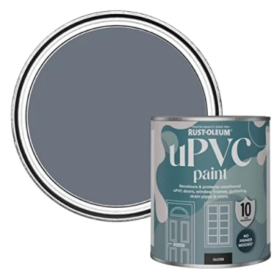 Image of Rust Oleum Grey uPVC Door and Window Paint In Gloss Finish Marine 750ml