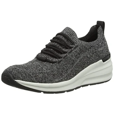 Image of Skechers Women&#039;s Billion Woven Walks Sneaker, Black Heathered Knit, 6.5 UK
