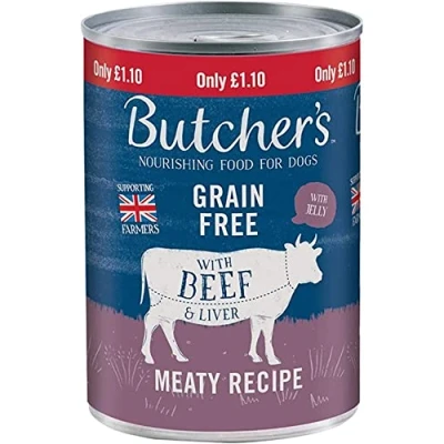 Image of Butcher&#039;s Recipes in Jelly Tin Dog Food Beef &amp; Liver (400g) (400G X 12)