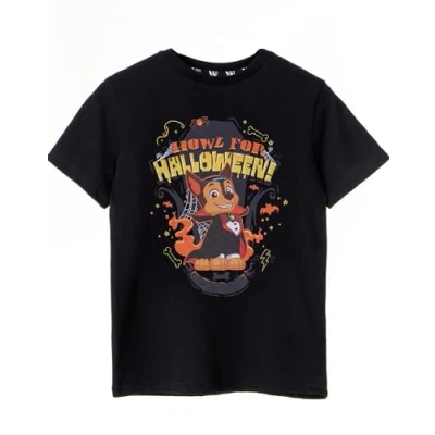 Image of Paw Patrol Boys T Shirt Howl for Halloween Black Graphic Tee Children Vampire Chase Fun Short Sleeve Top Cute &amp; Spooky Holiday Cartoon Gift Little Fans