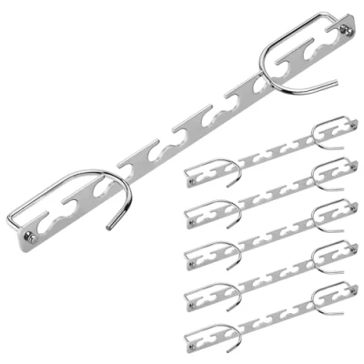 Image of H&amp;S Metal Space Saving Hangers (Set of 6) Saver Clothes Hanger Pack for Wardrobes Magic Coat Savers to Reduce Hanging Vertical