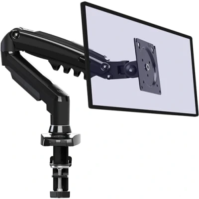 Image of Invision PC Monitor Arm Ergonomic Height Adjustable Gas Assisted Full Motion Single Desktop Clamp Mount for 1727 Screens with Tilt Swivel Extend VESA 75mm/100mm Weight 2kg 6.5kg (MX150)