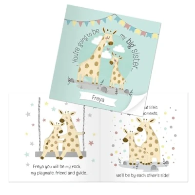 Image of Personalised Big Sister Story Book. A Lovely Keepsake to Celebrate The Arrival of Younger Sibling.