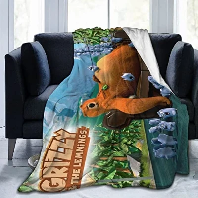 Image of Blanket for Grizzly Bear and The Lemmings Tabodi Ultra Soft Flannel Fleece Quilt Sofa Living Room 40&quot;x50&quot;