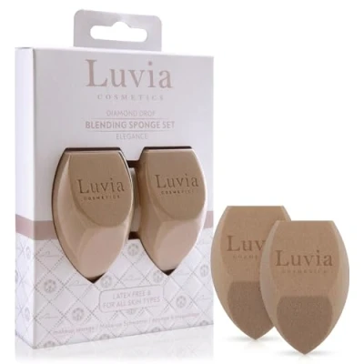 Image of Makeup Sponge Set in Diamond Shape Luvia Cosmetics Blender Elegance Coffee