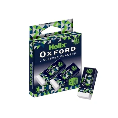 Image of Helix Oxford Geo Twin Pack Erasers Green (102701)