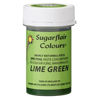 Image of Sugarflair Spectral Lime Green Food Colouring Paste, Highly Concentrated for Use with Sugar Pastes, Buttercream, Royal Icing or Cake Mix, Vibrant Colour Dye 25g