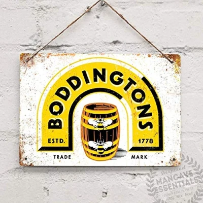 Image of Boddingtons Beer Vintage Tin Sign Metal Decor Wall 8X12 inches