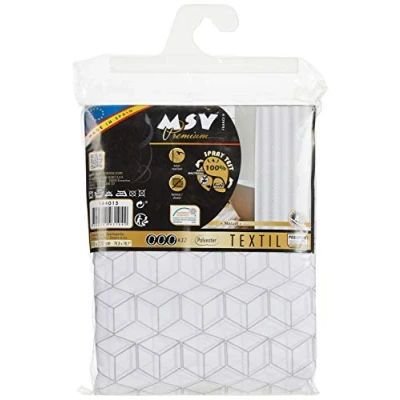Image of MSV Shower Curtain, Polyvinyl Chloride, Argent, Unique Size