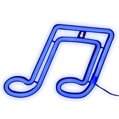 Image of Voiakiu Neon Sign Musical Note Lights LED Signs, Battery or USB Powered Light Up Signs for Wall Decor Bedroom, Kids Room, Living Bar, Wedding