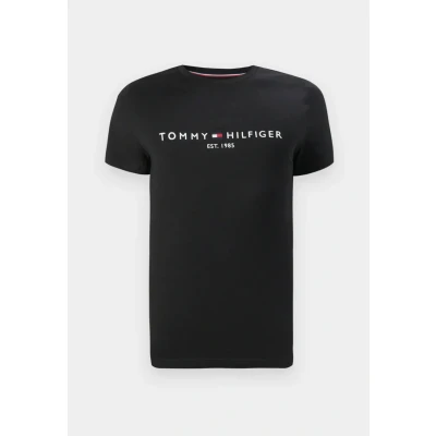 Image of Tommy Hilfiger LOGO TEE Print Tshirt, Men&#039;s, Size: Small, Black