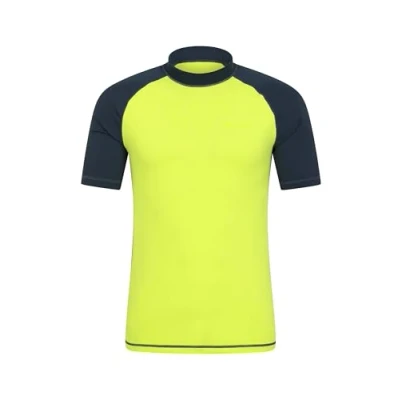 Image of Mountain Warehouse Mens UV Rash Vest Lightweight, Quick Drying &amp; Stretchy T Shirt with UPF 50+ Flat Seams for Spring Summer, Beach, Swimming Water Sports Yellow L