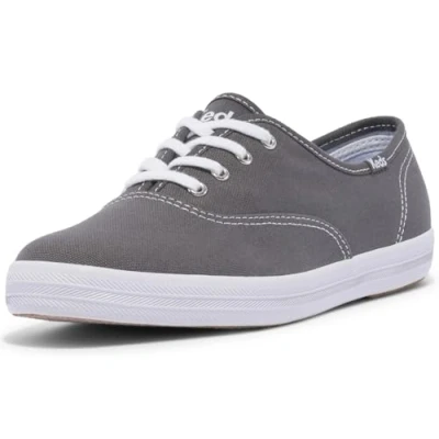 Image of Keds Women&#039;s Champion Lace Up Sneaker, Dark Grey Canvas, 4.5 UK