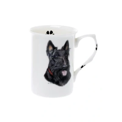 Image of (BB53) SINGLE BONE CHINA BEAKER/ MUG/CUP Scottish Terrier dog KIRSTY JAYNE