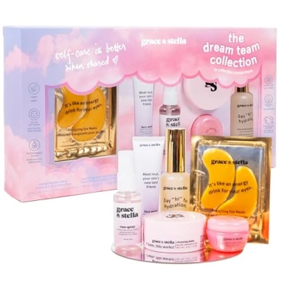 Image of grace &amp; stella Dream Team Gift Set for Women Pamper Gifts With 6 Bestsellers Vegan Birthday Skincare Unique, Her