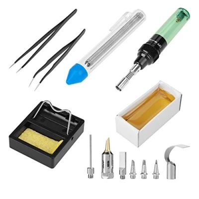 Image of VA 100 Butane Soldering Iron Kit Wireless Portable Heating Tool Electric Blow Pen Torch Welding Tools with 7 Tips